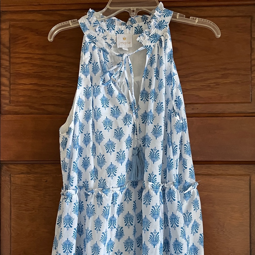 J. Marie Light Blue Floral Tiered Maxi Dress - Picture 3 of 4